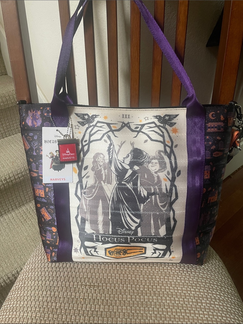 Harveys Hocus Pocus Purple and Black Tote Bag